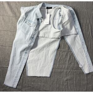 AKIRA Sequin Vest Denim open size XL